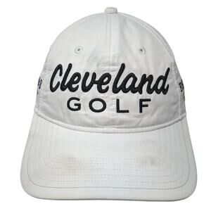 Cleveland Golf Strapback Hat White One Size Adjustable Embroidered